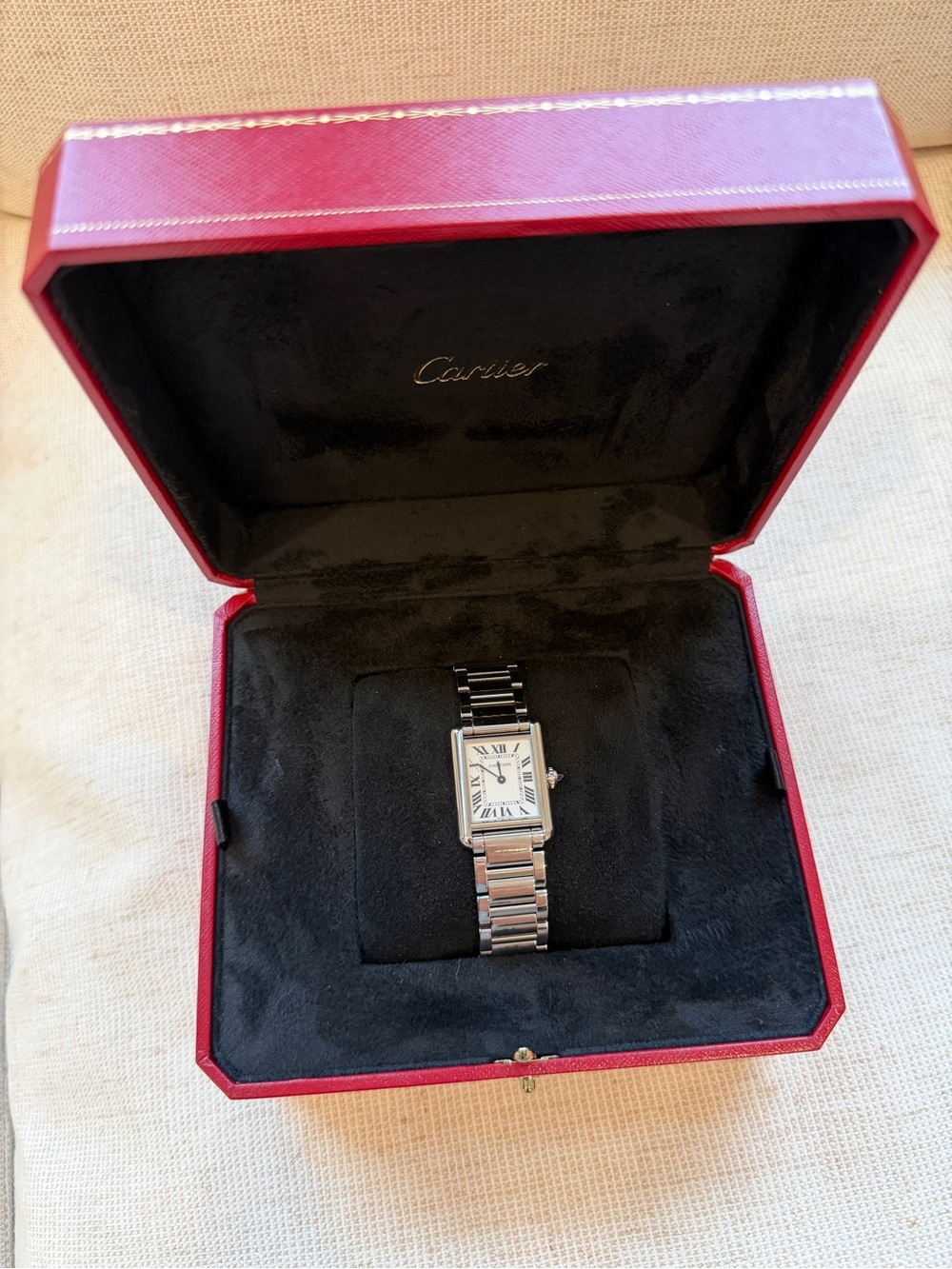 Cartier Tank Must Small Model ref. WSTA0107 / 4322, complete set with warranty - Picture 5 of 8